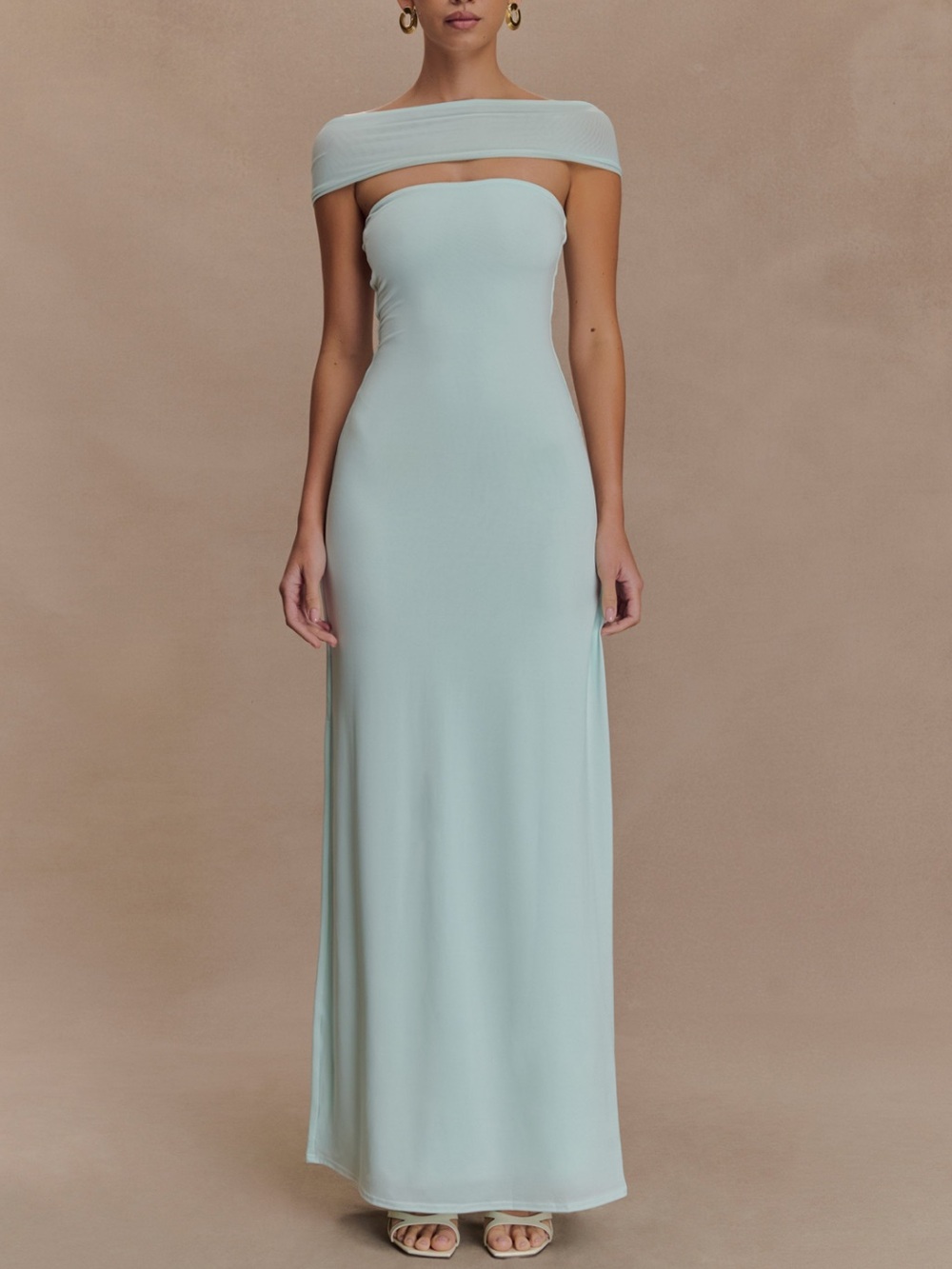 Meshki Off-Shoulder Maxi Dress — Pale Blue